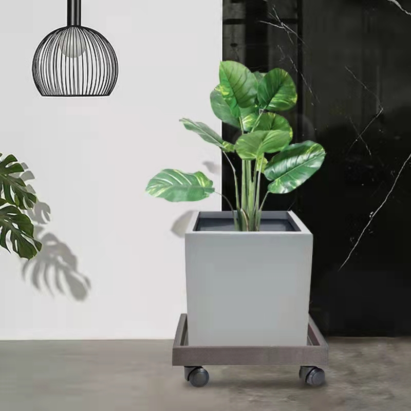 花博士正方形钢化万向轮接水盘