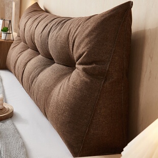 喜梦居简约仿亚麻床头靠垫靠枕大靠背可拆洗床上榻榻米软包新中式