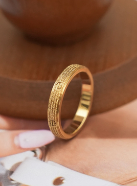 钛钢戒指 不掉色轻奢高级感螺丝钉戒指磨砂素圈气质百搭素圈JZ033