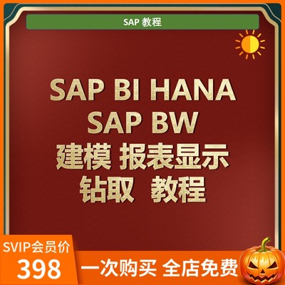 SAP BI HANA入门培训视频课程 SAP BW 建模 报表显示 钻取 教程