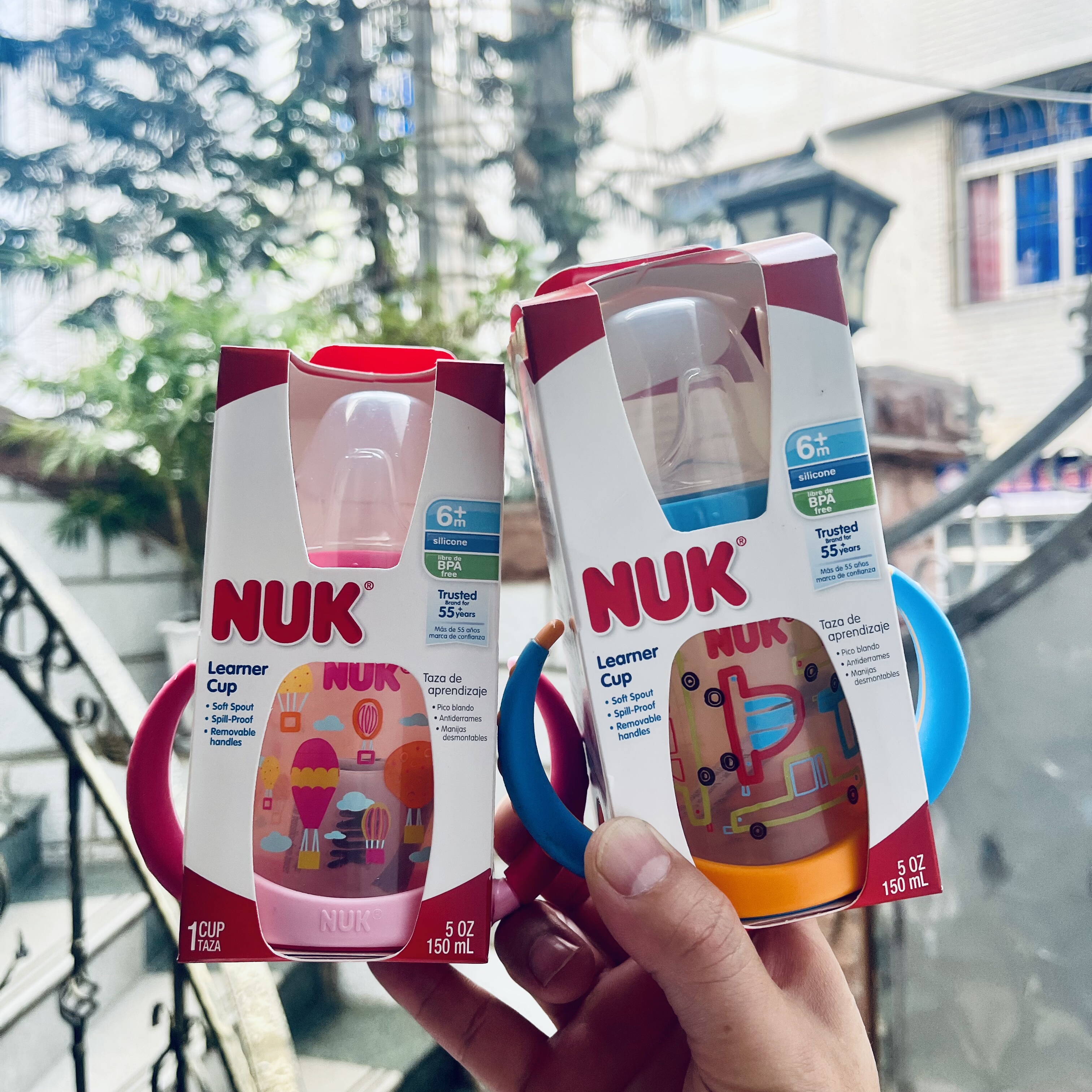 德国进口NUK鸭嘴杯学饮杯儿童水杯练习杯训练杯手柄奶瓶宽口径杯