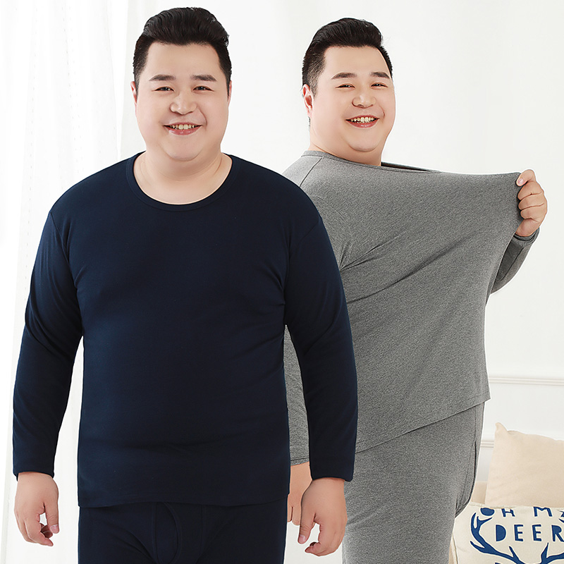 中老年人大码保暖内衣男秋冬季纯棉加肥加大秋衣秋裤胖子肥佬全棉