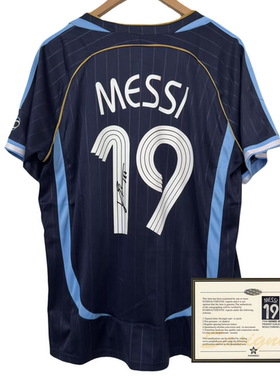 2006 AFA 梅西messi复古印签签名球衣soccer Away Jersey Shirt