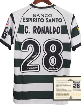 葡萄牙体育C罗纳尔多 印签签名复古球衣cristiano ronaldo jersey