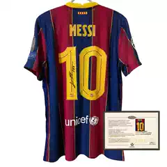 20-21 Season Barcelona Home Messi Retro Signed Jersey Messi Soccer Jersey