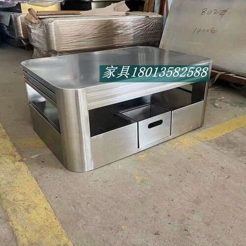 正尚酒吧茶几不锈钢黑钛定制