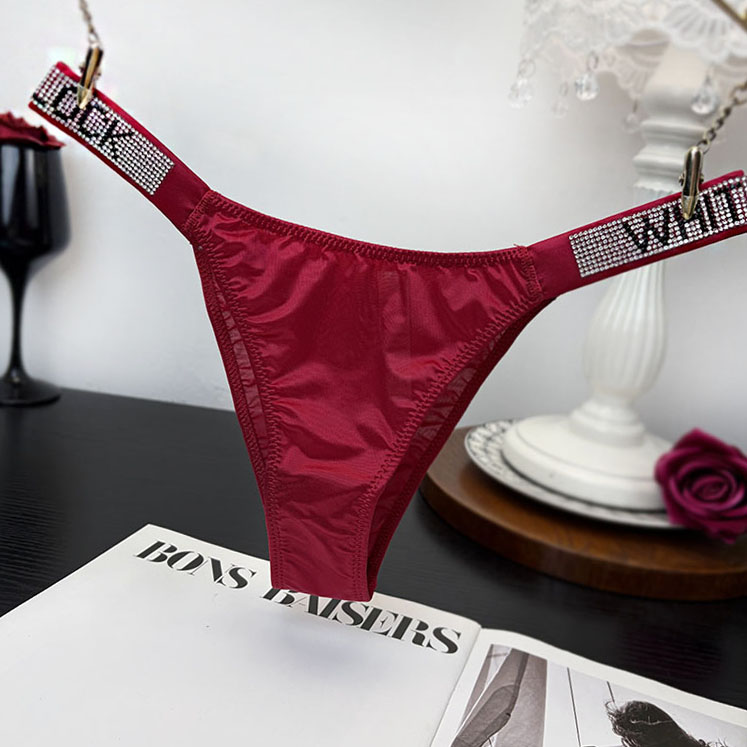 水钻纯欲性感低腰棉档女三角裤