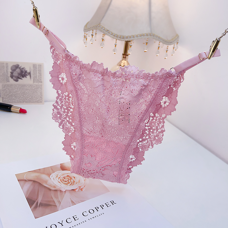 100-200斤大码法式低腰蕾丝性感内裤棉裆加宽裆可调节腰带三角裤