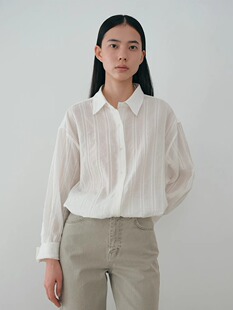 facade pattern衬衫女春夏宋慧乔同款纹理衬衣长袖纯棉MOIA上衣