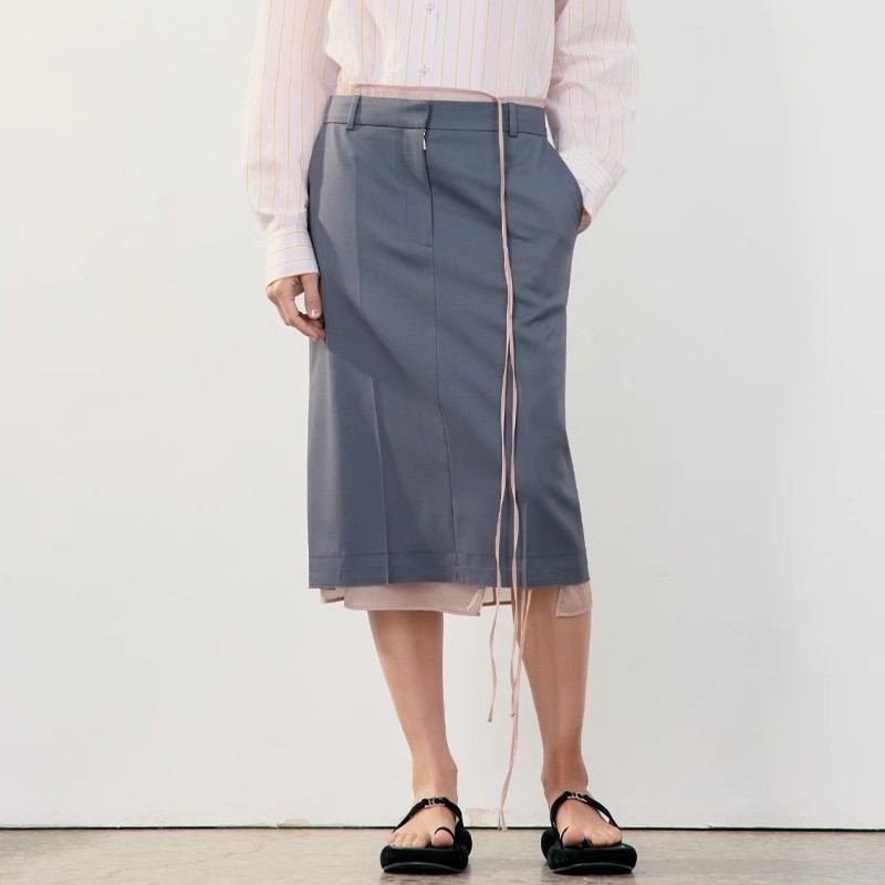 西装半身裙女灰色包臀裙