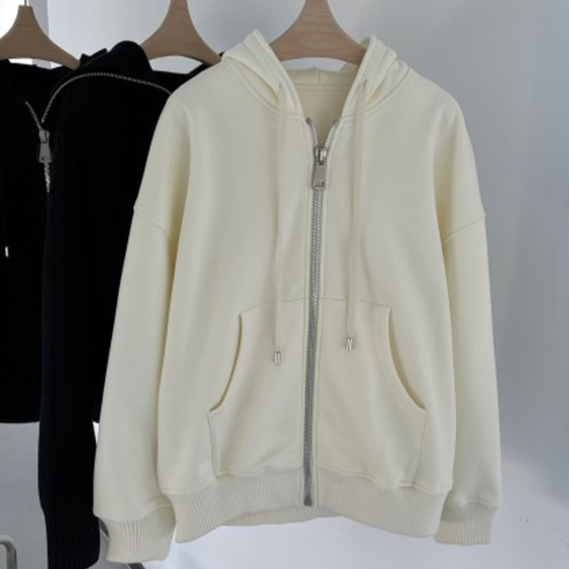 秋冬海岛绒金属拉链侣款卫衣外套