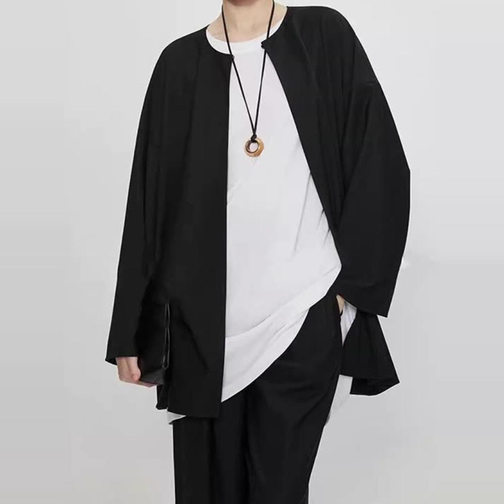 风衬衫精工廓形外套直筒裤