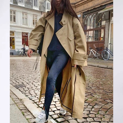 秋冬新款立领老钱风风衣外套女