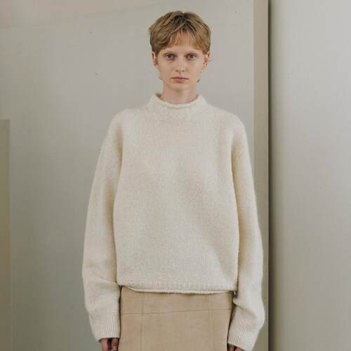 facade pattern羊毛毛衣女2025年春款半高领立领羊驼毛针织衫