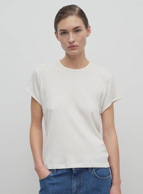 facade pattern短袖T恤女2025夏季新款极简风修身纯色圆领上衣