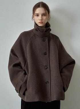 facade pattern羊毛大衣女秋冬新款设计师加厚保暖毛呢外套上衣