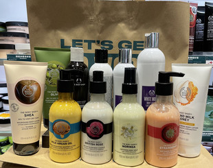 滋润身体乳草莓乳木果辣木花坚果身体露 SHOP保湿 英国THE BODY