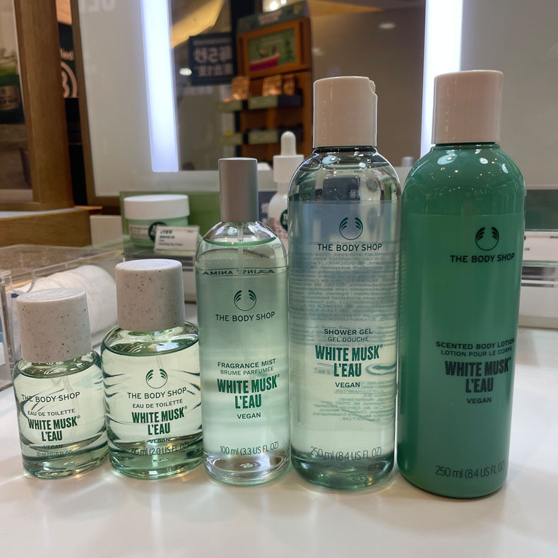 英国the body shop美体小铺白麝香晨露沐浴身体乳全身保湿滋润