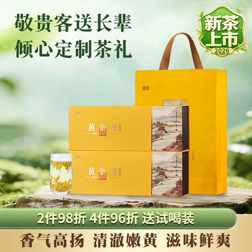 2026新茶上市麓雨溧阳天目湖黄金茶黄金芽白茶茗茶礼盒装茶叶送礼