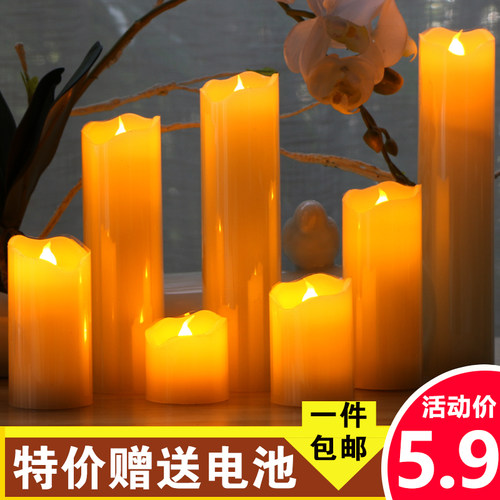 led电子蜡烛灯 圆柱仿真石蜡假电蜡烛灯婚庆派对供佛装饰引路灯