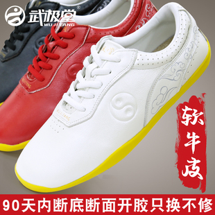 武极堂太极鞋 晨练功夫鞋 春夏秋季 软牛皮牛筋底祥云花纹男女鞋