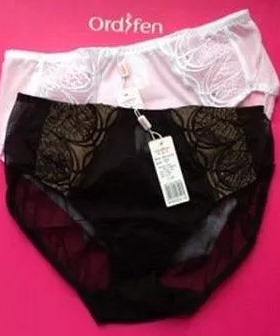 专柜正品女士中高腰时尚性感刺绣三角内裤OB13419吊牌129元