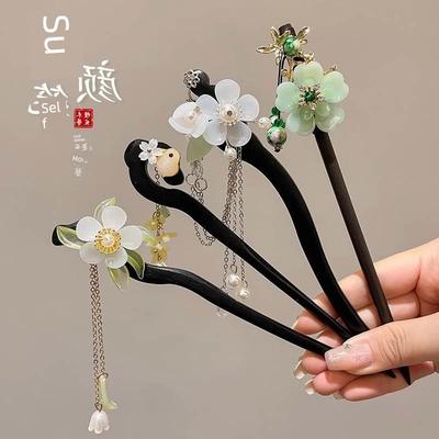 Chinese Hanfu Hair Accessories Hairpins For Women Flower Pe