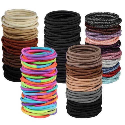 10/50pcs 4mm Mix Color Black No Damage Elastics Hair Ties Ba