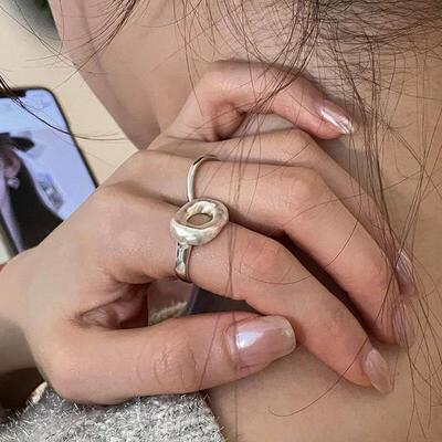 925 Sterling Silver Simple Hollow Rings For Women Geometric