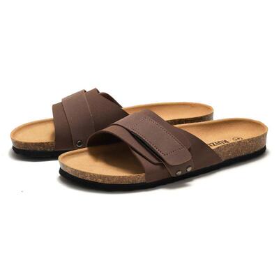 Summer Cork Sandals Men Clogs Slippers Slides一字拖鞋软木男