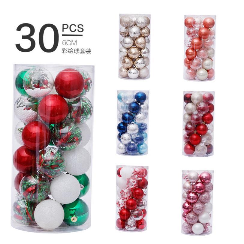 6cm/30pcs transparent ball set Christmas tree pendant 耶诞球