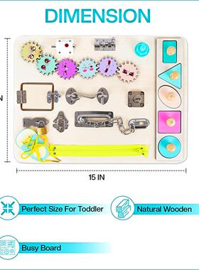 Montessori Busy Board for Toddlers Wooden Sensory Toys Toddl