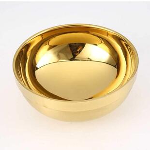Gold Stainless Steel Bowl for ChildrenThick Double-layer