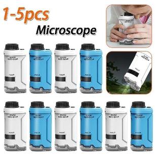 1-5PCS 60-120x Portable Microscope with LED Light Pocket