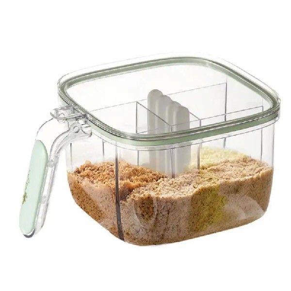 Kitchen Condiment Jars Compartment Seasoning Box With Cover
