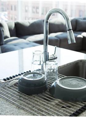 Kitchen Sink Drying Dish Rack Cup Holder Organizer Roll Stai