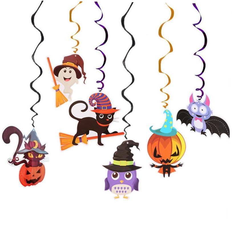 Halloween paper ghost Spiral pendant万圣节幽灵装饰