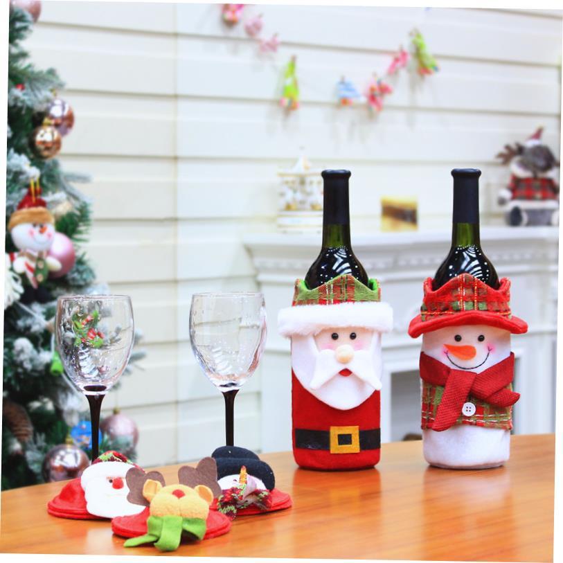 Christmas decoration table coaster wine bottle cover酒瓶套
