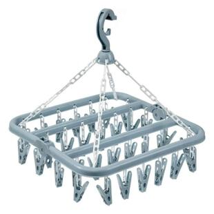 Foldable Drip Hanger with 32 Clips - Plastic Hanging Drying
