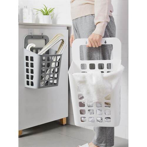 Hanging dirty clothes basket folding toilet bathroom plastic