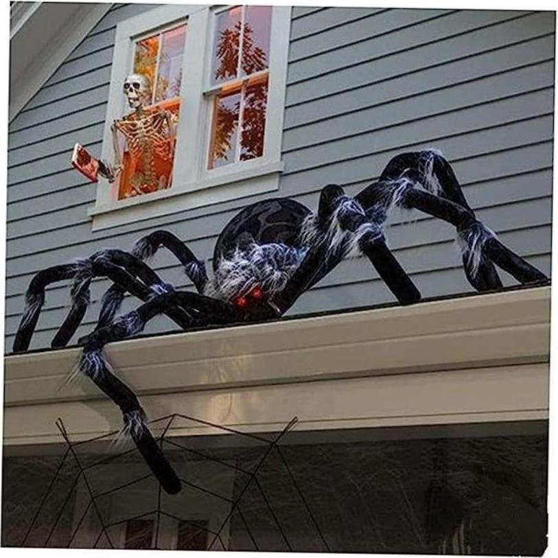 30cm/50cm/75cm/90cm Halloween Black Plush Spider Decoration