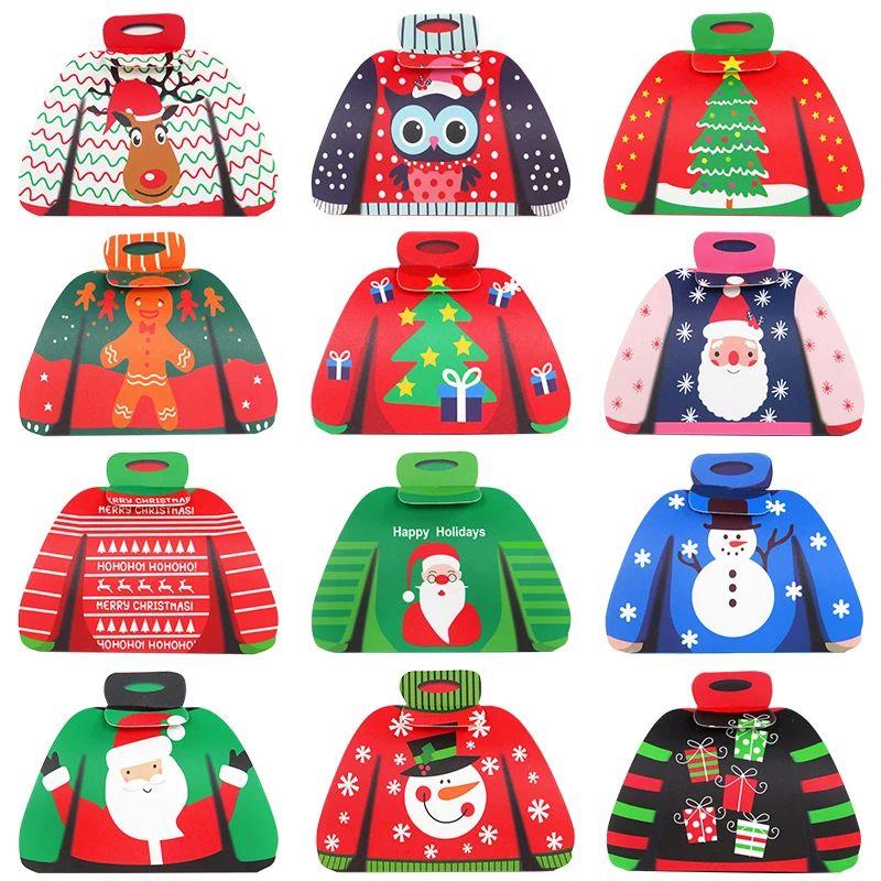 12/24Pcs Christmas Candy Box Cloth Shape Chocolate Gift Pack