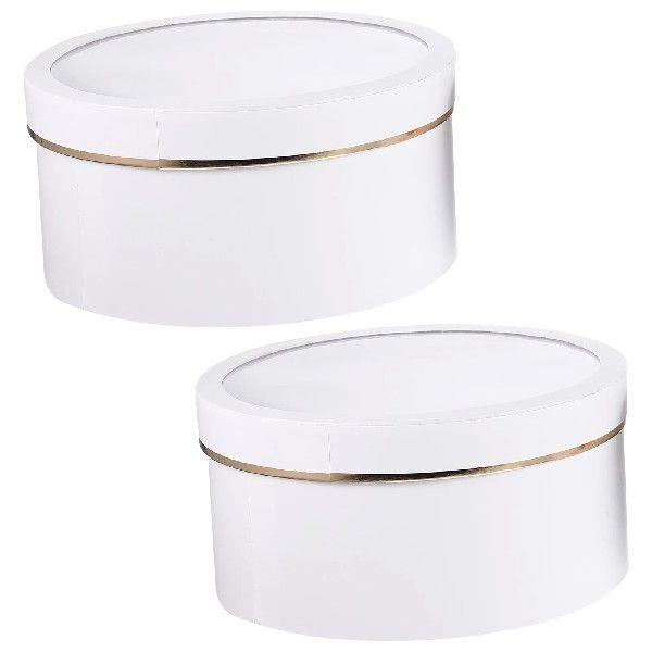 2 Pcs Round Gift Package with Window-Type Holes Shipping