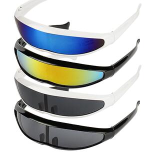 Novelty Futuristic Mirrored Sunglasses Alien Glasses Fancy D