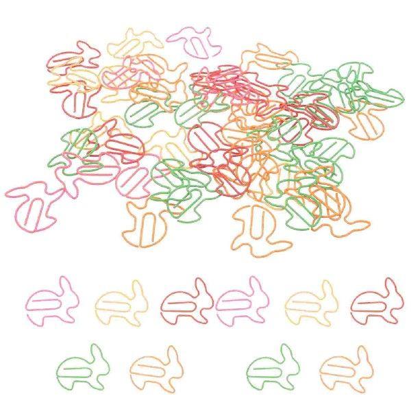 50 Pcs Cute Binder Animal Shape Clip Note Clips Rabbit