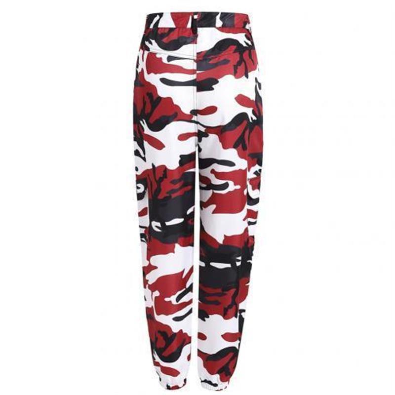 Camo printed high-waisted overalls女士时尚迷彩印花高腰工装裤