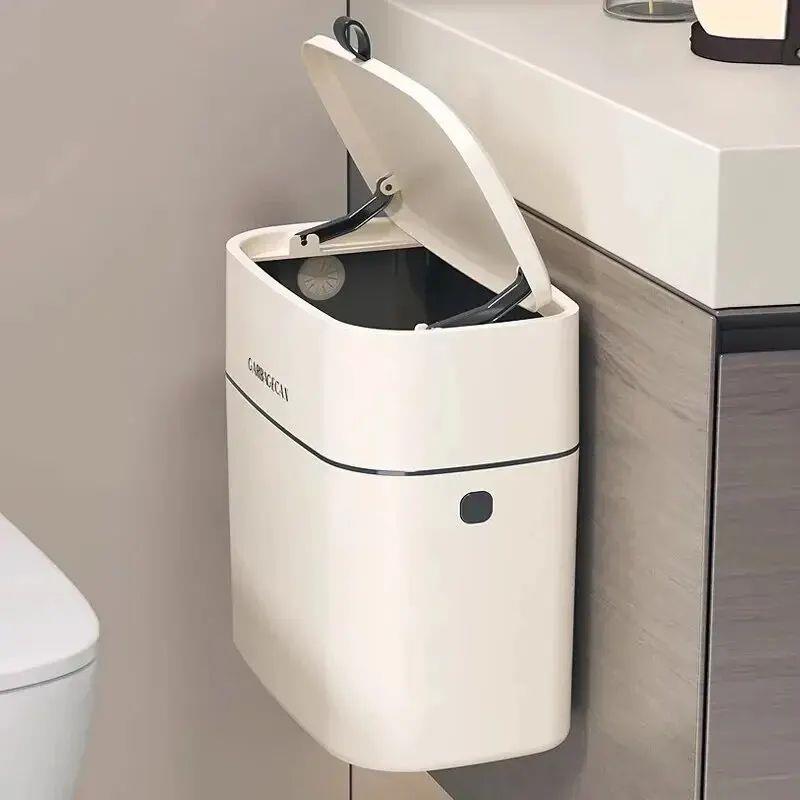 Stylish Hanging Trash Can for Household Toilets - Large Capa