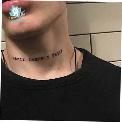 Waterproof Temporary Tattoo Sticker Black Devil Doesnt