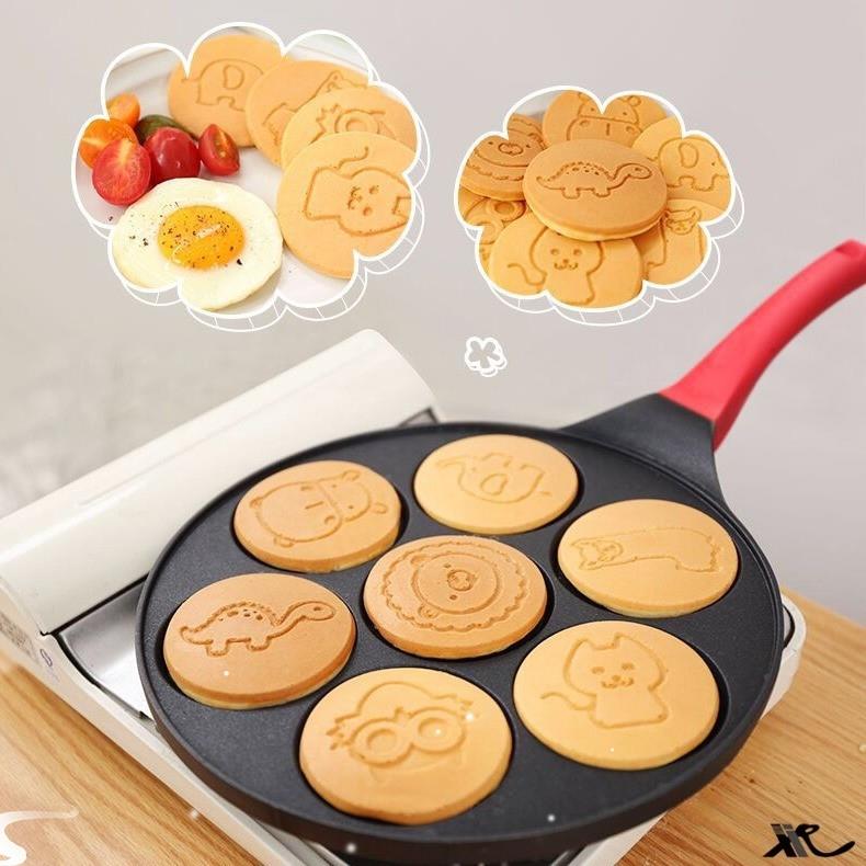 Seven-hole Egg Pot Multi-function Wheel Pancake Pan Small