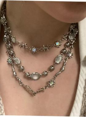 Necklace women Clavicular chain轻奢锁骨炼月光石星芒项炼ins风